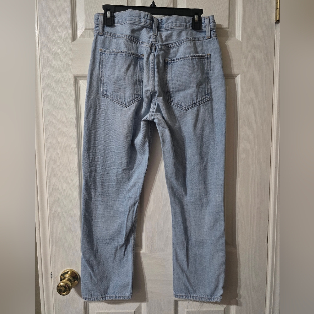AGOLDE Riley High Rise Straight Crop, Button-Fly, Light Destructed Wash, EUC! - Picture 7 of 13